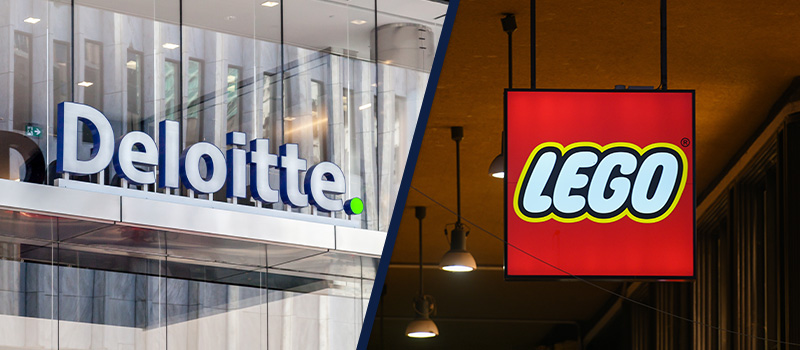 Deloitte and LEGO company logos