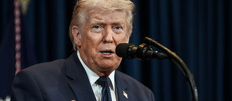 Donald Trump speaking at press conference