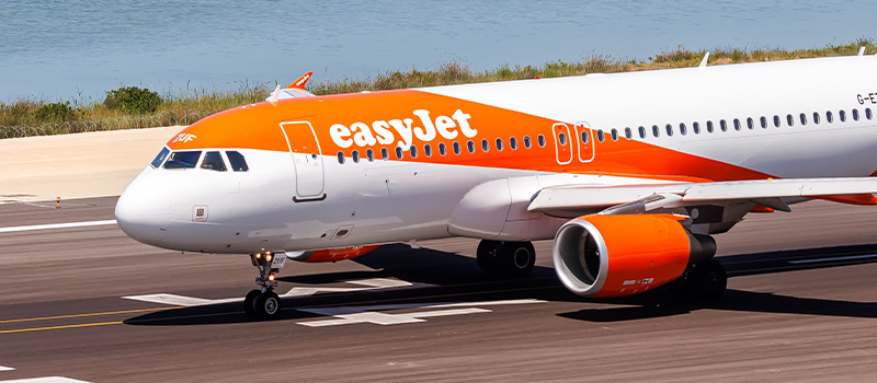 EasyJet airplane on runway
