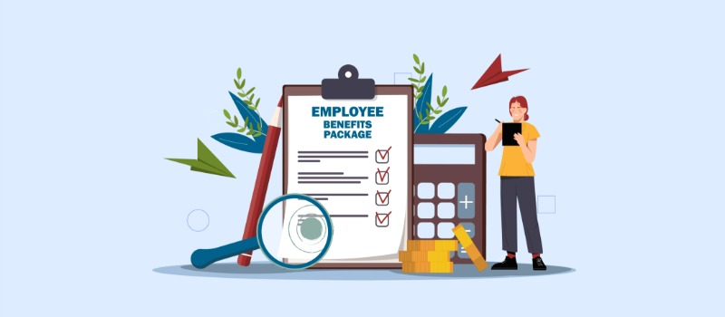 Employee benefits package checklist illustration
