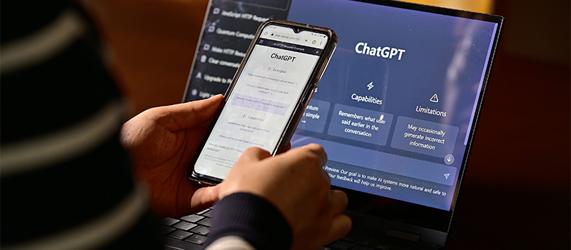 ChatGPT on phone and laptop