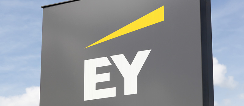 EY logo on outdoor sign