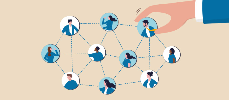 Business network team selection illustration