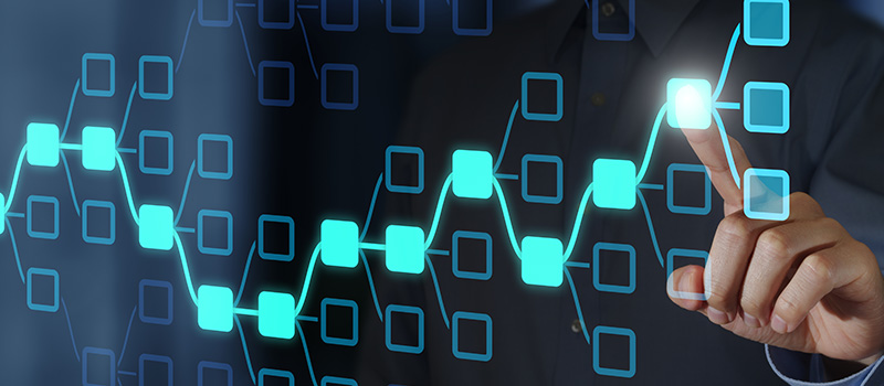 Digital blockchain network visualization