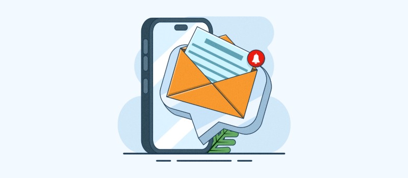 Mobile email notification illustration