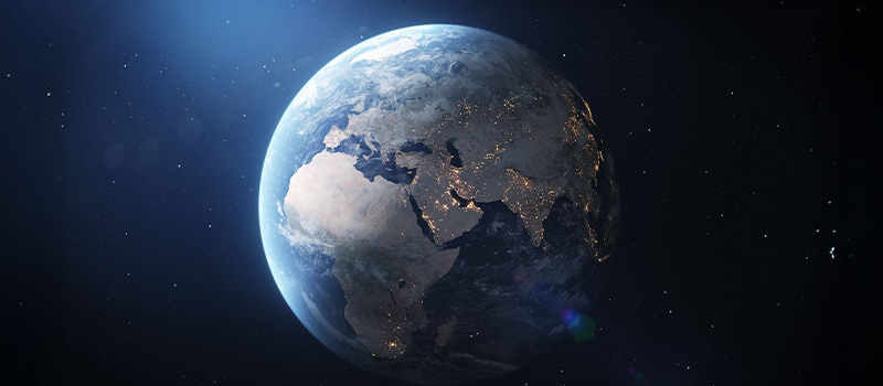 Earth from space at night