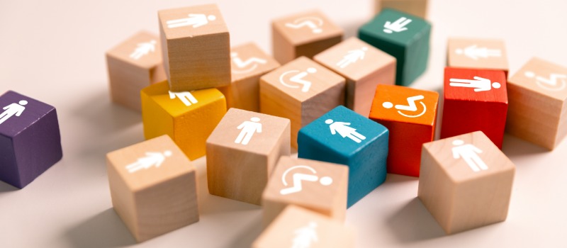 Diversity and inclusion wooden blocks