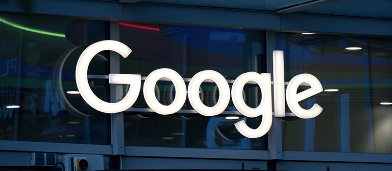 Google office building illuminated sign
