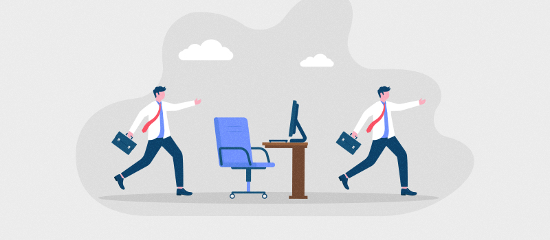 Businessman arriving and leaving office