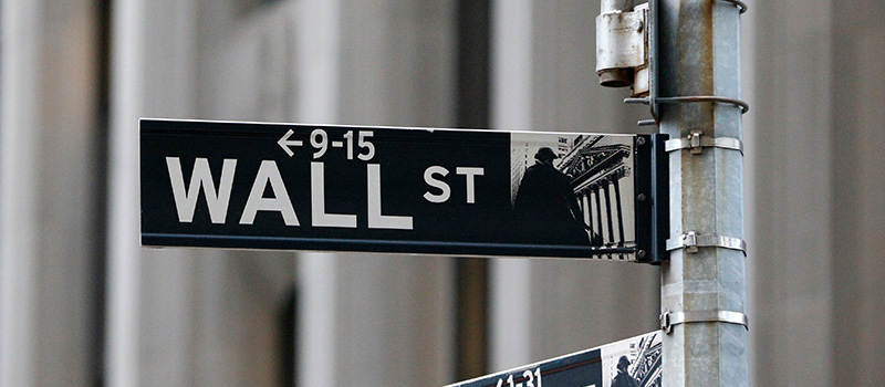 Wall Street street sign closeup