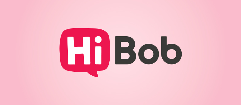 HiBob logo on pink background