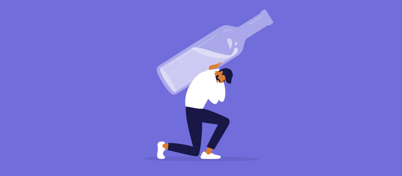 Man burdened by alcohol addiction