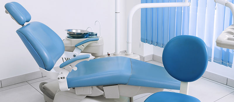 Modern blue dental chair equipment