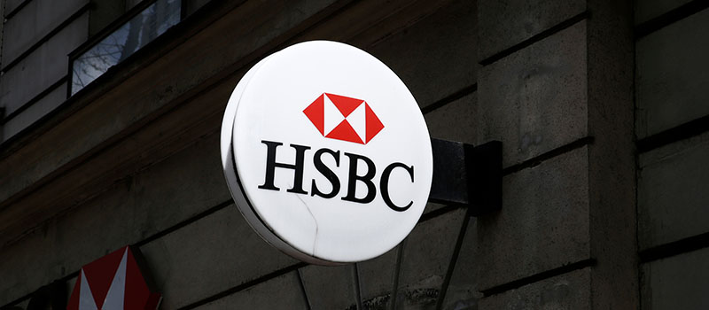 HSBC bank logo outdoor sign