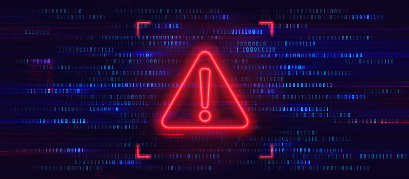 Cybersecurity warning alert symbol