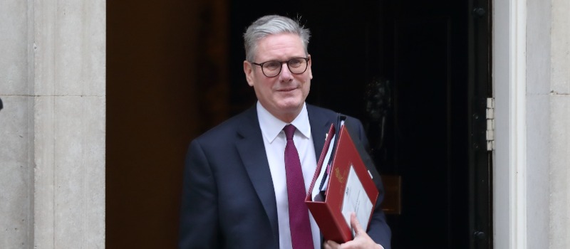 Keir Starmer exiting 10 Downing Street