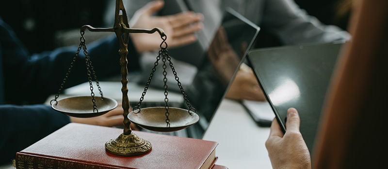 Law consultation with justice scales