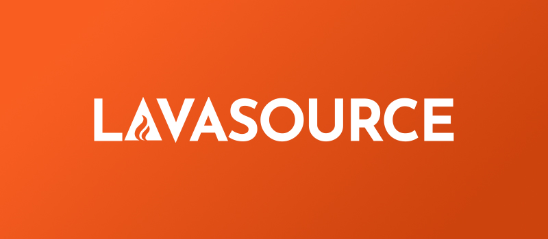 LavaSource logo on orange background