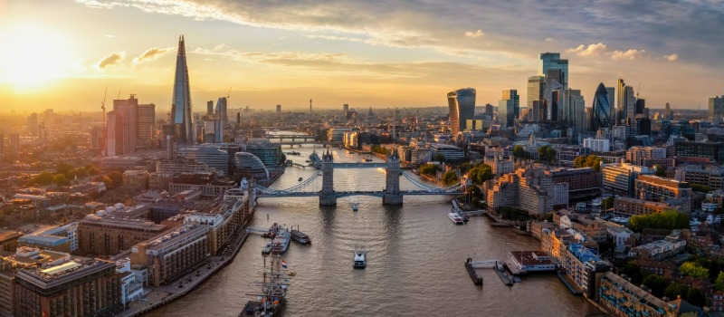 London skyline with Tower Bridge