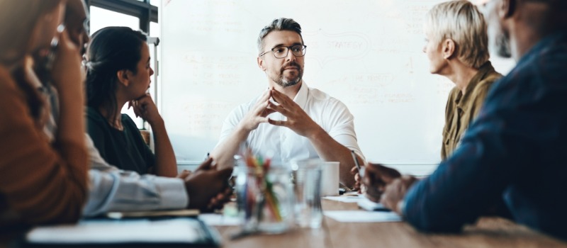Business team meeting discussion
