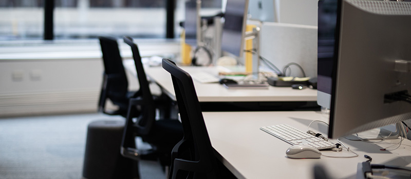 Modern open plan office workspace