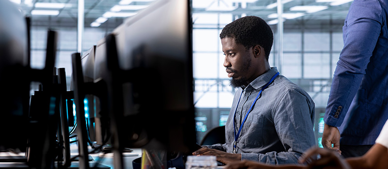 African American IT professional working