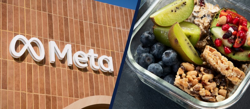 Meta logo and healthy breakfast
