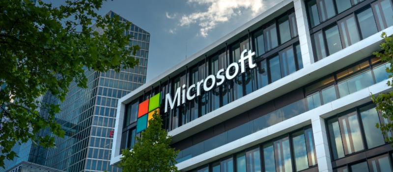 Microsoft office building exterior facade