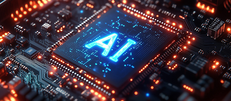 AI chip on computer motherboard