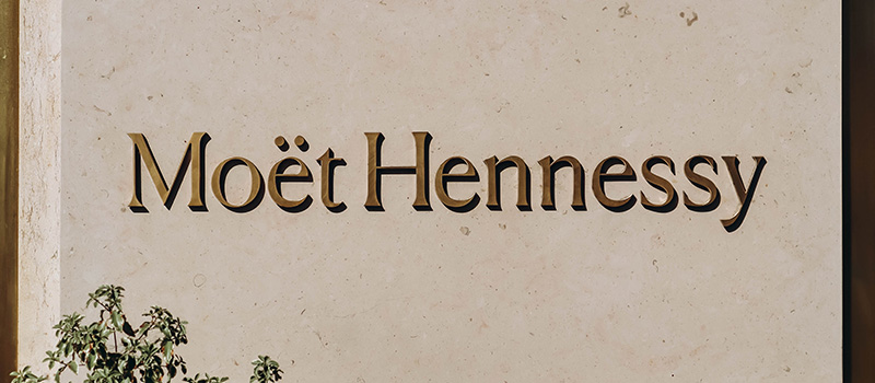 Moët Hennessy engraved stone sign