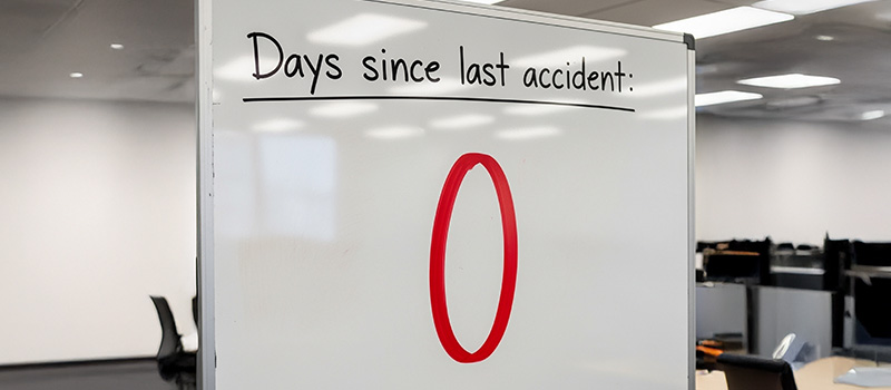 Workplace accident reset whiteboard