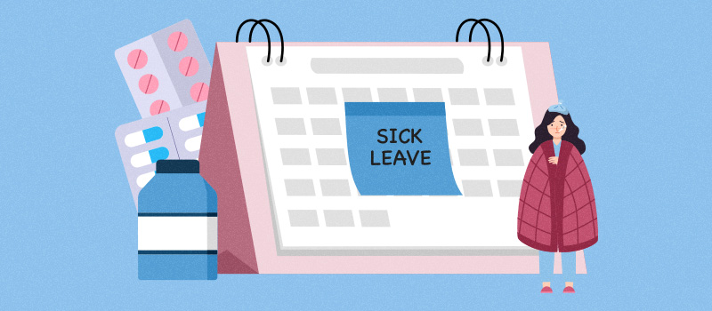 Sick leave calendar illustration medicine