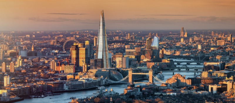London skyline with The Shard in view