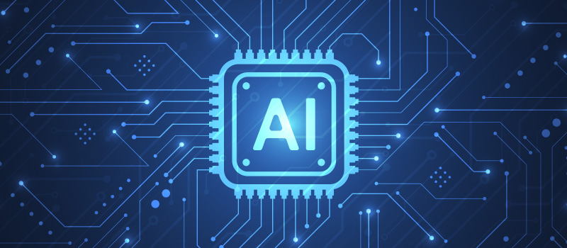 AI microchip digital circuit illustration