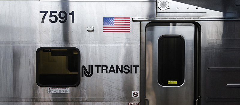 NJ Transit train exterior door