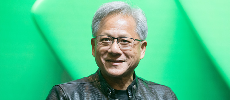 Nvidia founder Jensen Huang smiing