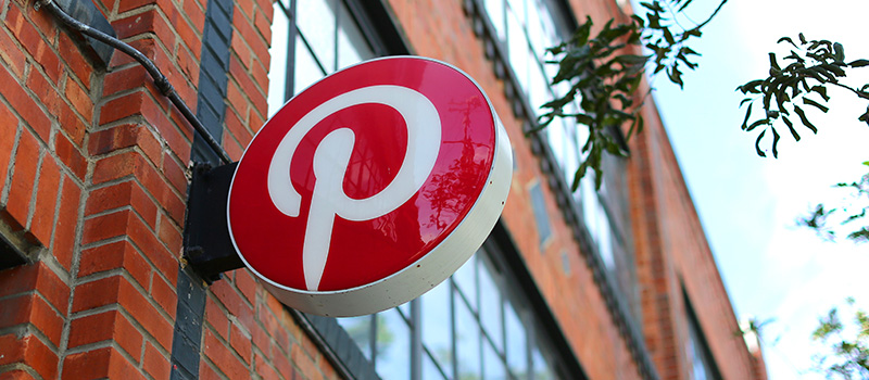 Pinterest logo sign on building