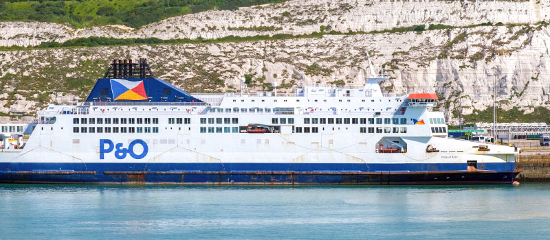 P&O ferry docked at port