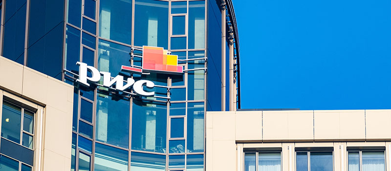 PwC office building exterior signage