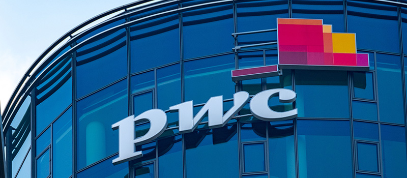PwC logo on office building