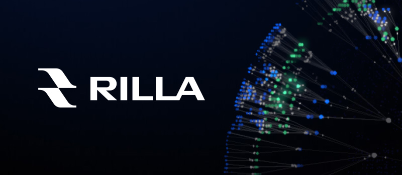 Rilla logo with digital network