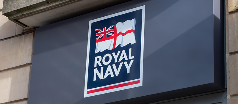 Royal Navy logo signboard exterior