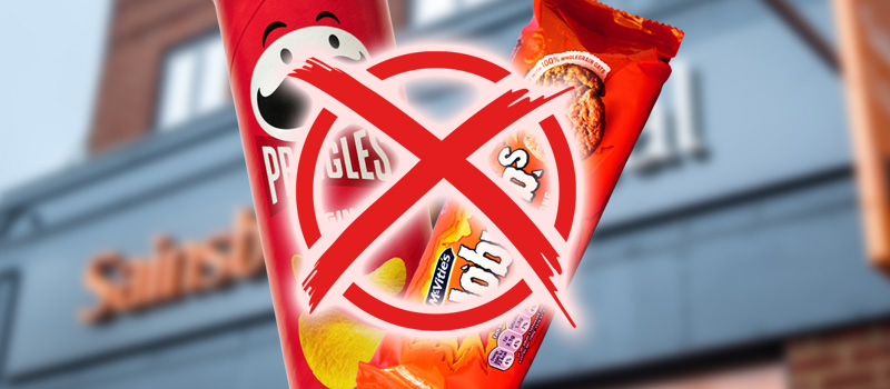 Pringles and snacks banned Sainsbury's