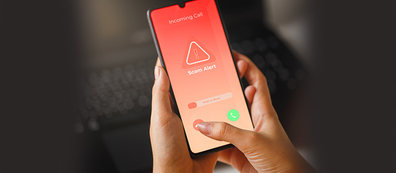 Scam alert incoming call warning