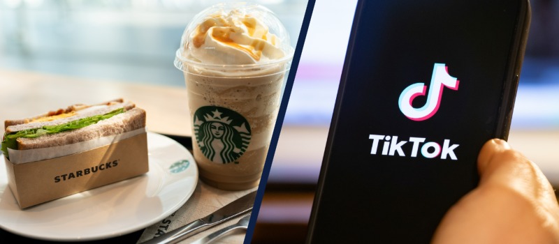 Starbucks meal and TikTok app
