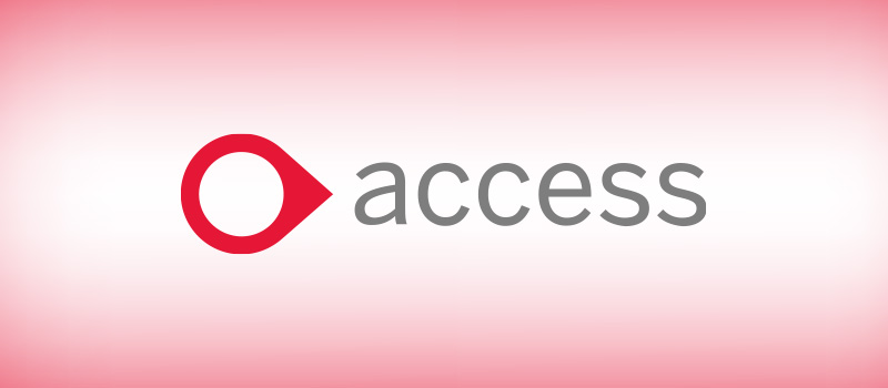 Access logo on red gradient background