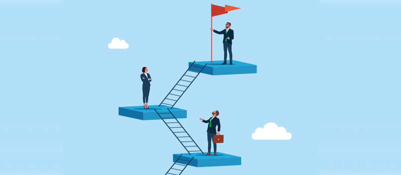 Business career growth ladder illustration