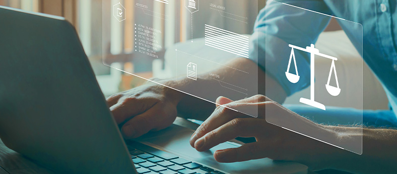 Legal research on laptop computer