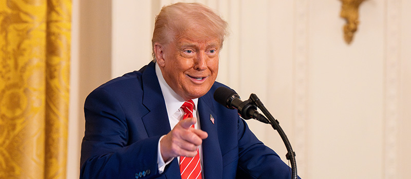Donald Trump speaking at press conference