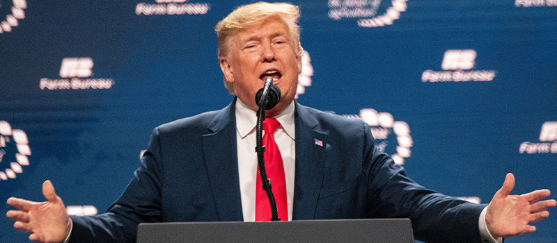 Donald Trump speaking at event